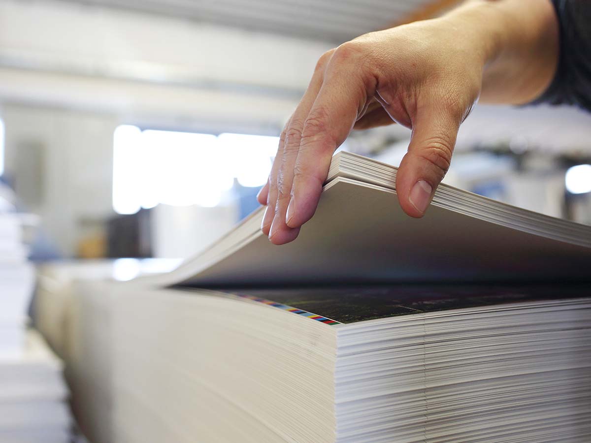 A stack of newly printed items