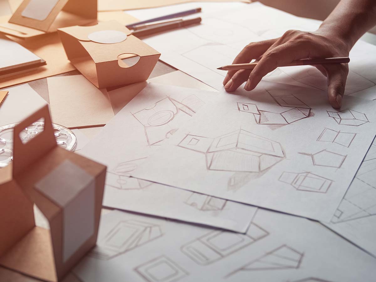 Product packaging being designed